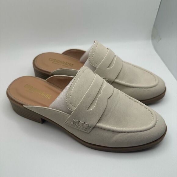 CUSHIONAIRE Women's Prescott Slip On Mule +Memory Foam 6.5 BONE NEW - Picture 1 of 7
